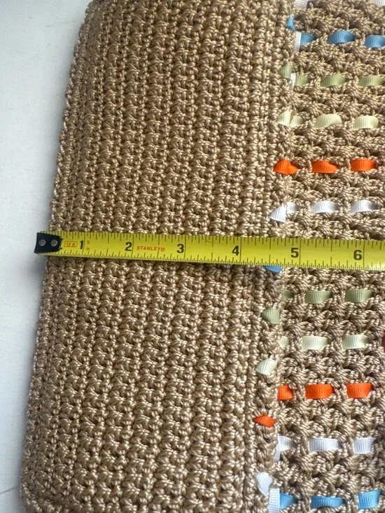 The Sak Purse Beige Multicolor Ribbons Riviera Shoulder Bag Beachy Boho Summer - Picture 11 of 16